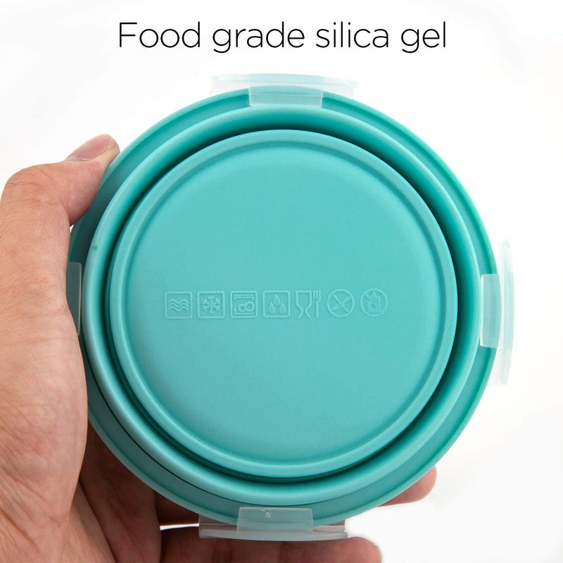 LUTER 2 Pieces Collapsible Dog Bowls Silicone Food Water Travel Bowl with Lids Portable Expandable Pet Feeding Watering Cup Dish for Walking Kennels Camping 350ml (12x12x3cm) Pink & Blue - BeesActive Australia