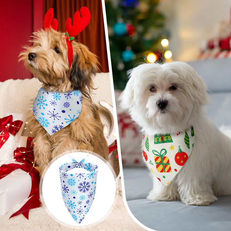 50 Pcs Holiday Dog Bandanna Santa Snowman Autumn Plaid Reversible Triangle Bibs Scarf Accessories for Thanksgiving Christmas Small Medium Dogs Cats Pets Holiday Party Supplies Santa Style - BeesActive Australia