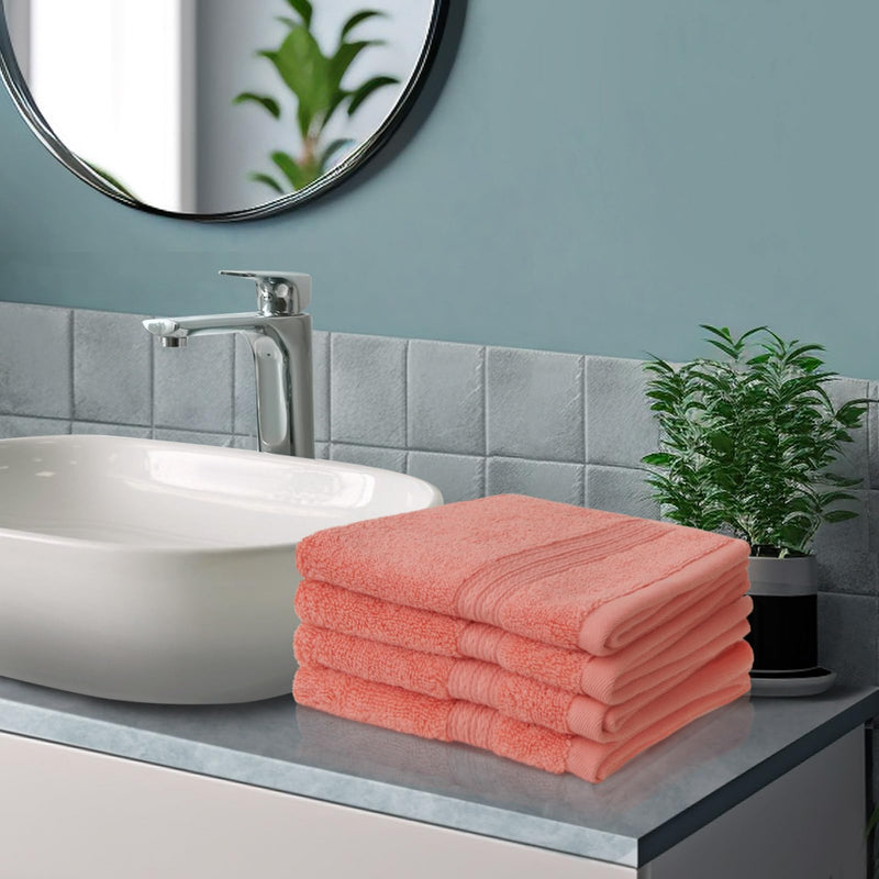 VOOVA & MOVAS Pink Washcloths 4 Pack(13X13 Inches 650GSM),Coral Washcloths - 4PC Coral - BeesActive Australia