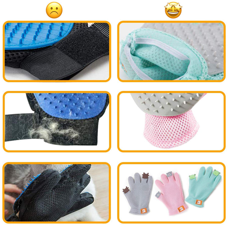 FURBB Pet Grooming Glove - Cat Dog Gentle Deshedding Brush Glove - Efficient Pet Hair Remover Massage Mitt - Enhanced Five Finger Design Perfect for Long Short Fur, Right Hand Pink - BeesActive Australia