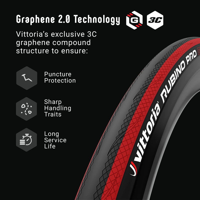 Vittoria Rubino Pro IV Graphene 2.0 - Performance Road Bike Tire - Tubeless Ready Bicycle Tires 700x25c Black - BeesActive Australia