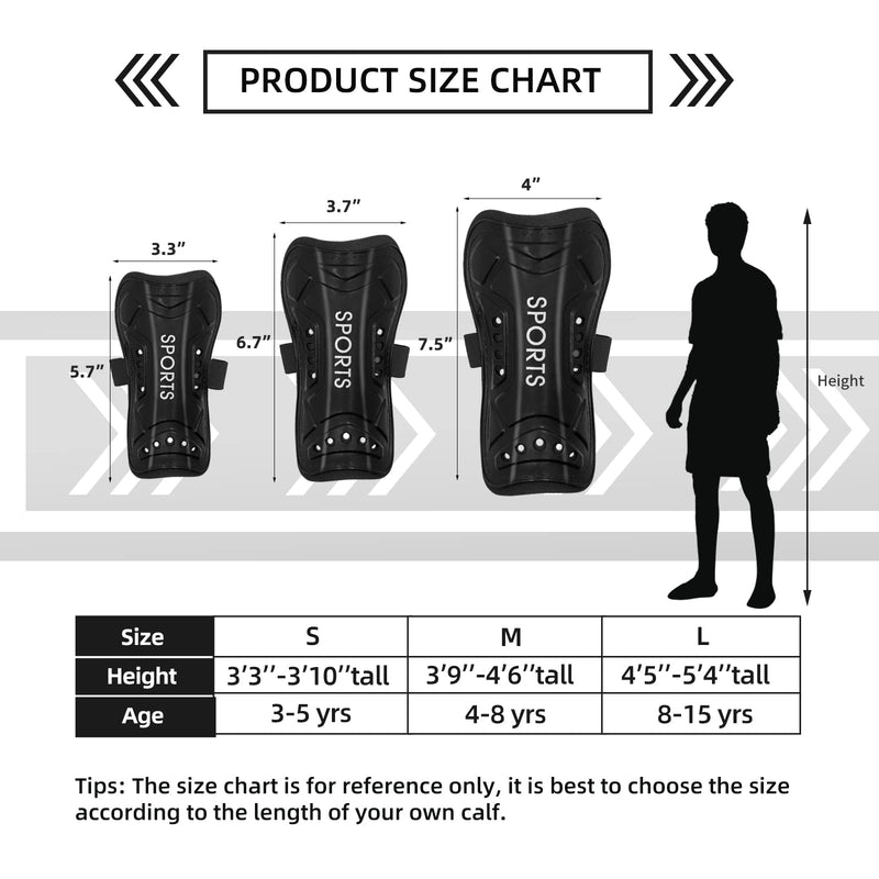 AITUSI Soccer Shin Guards for Kids Youth, Shin Pads and Long Soccer Socks for 3-15 Years Old Boys Girls Toddler Children Teenagers, Soccer Equipment for Football Games Shin Guards with Socks, Black + Blue Medium ( 3'9 - 4'6 Tall ) - BeesActive Australia