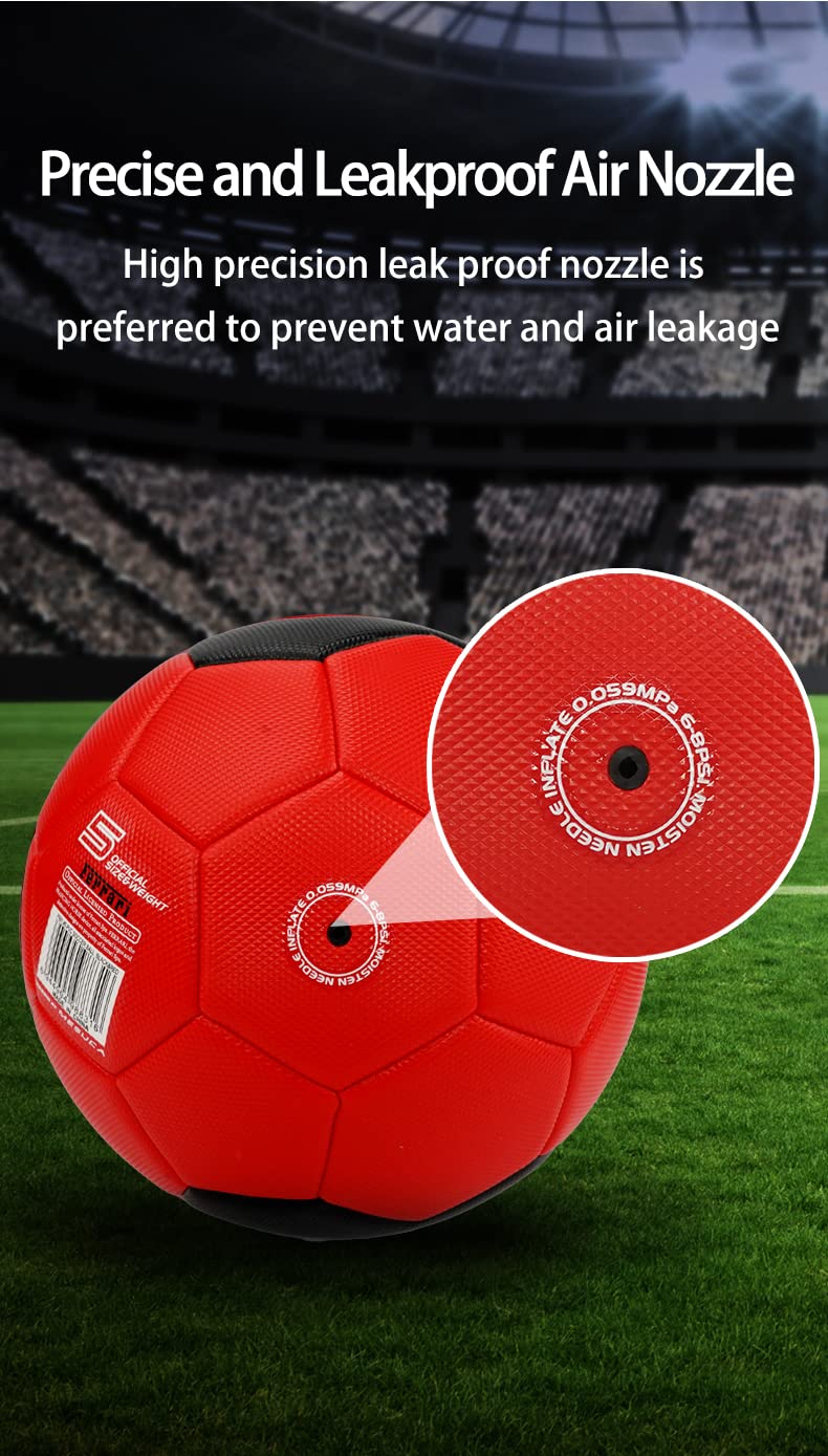 DAKOTT Ferrari Special Edition No. 5 Soccer Ball Designed to Hold Pressure Soccer Ball Durable & Premium Overpowered Soccer Ball | Made for Adults & Youths Red_Black - BeesActive Australia