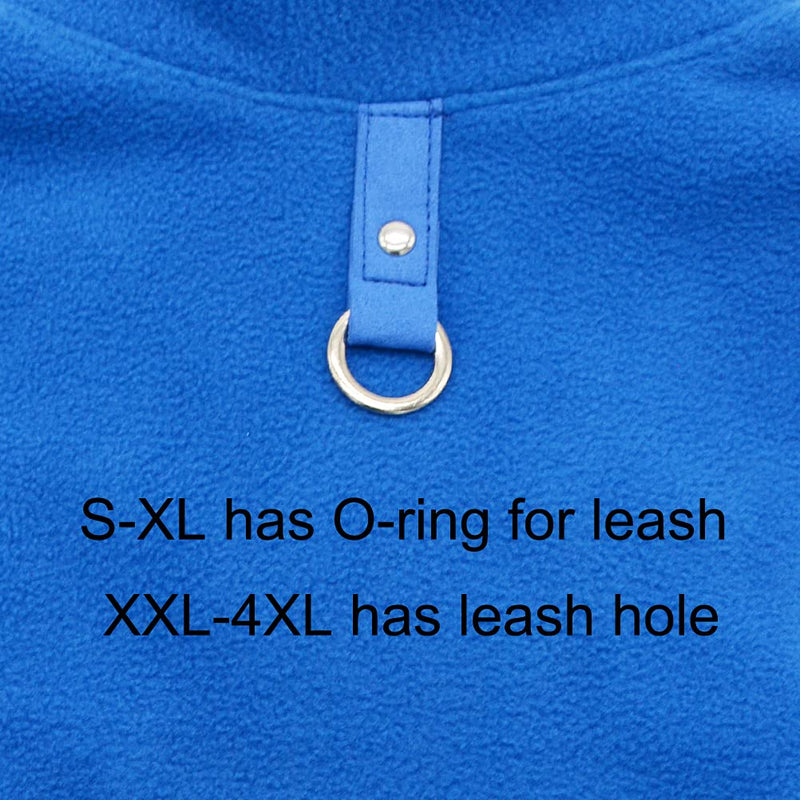 Dog Fleece Vest Soft Winter Jacket Sweater with D-Ring Leash Cold Weather Coat Hoodie for Small Medium Large Dogs L Blue - BeesActive Australia