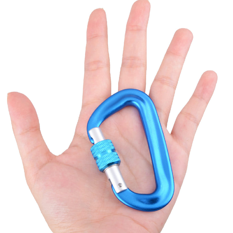 Azarxis Carabiner Clips, 12 25KN Aluminium D Ring Heavy Duty Lightweight Caribeaners for Hammock, Camping, Hiking, Outdoor, Gym, Dog Leash, Backpack, Harness - BeesActive Australia