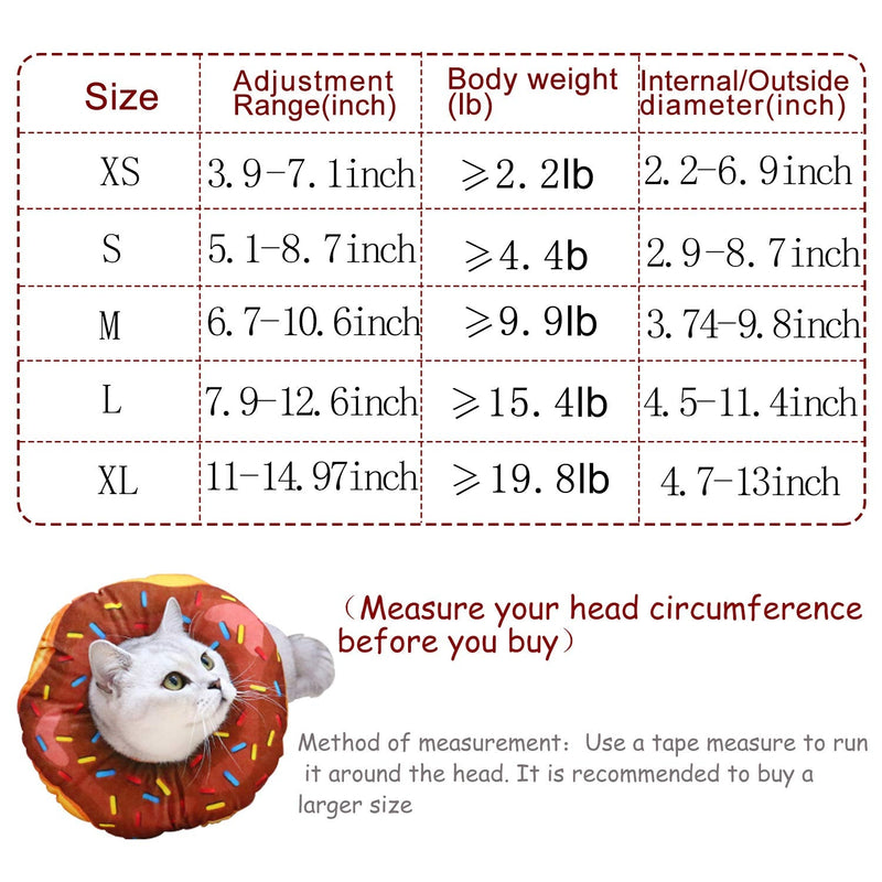 URBEST Cat Recovery Collar, Cute Donut Neck Cone After Surgery, Adjustable Protective Pet E Collar for Wound Healing for Cats, Puppies, Small Breeds Dogs XS Brown - BeesActive Australia