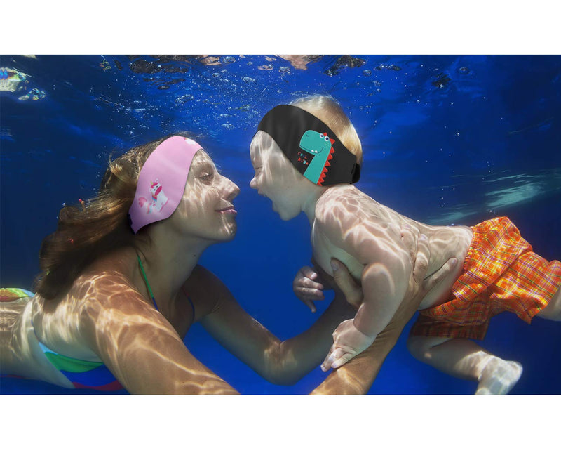 HeySplash Swimming Headband, Ear Band Swimmer Ear Protection, Elastic Neoprene Ear Guard and Hair Guard for Kids, Toddlers and Adults, Designed to Keep Water Out and Hold Earplugs in Black Small (Pack of 1) - BeesActive Australia