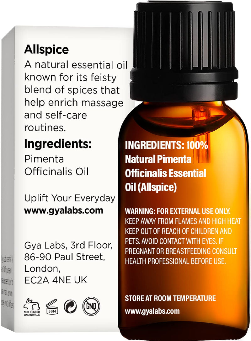 Gya Labs Allspice Essential Oil (10ml) - Sweet, Spicy & Comforting Scent All Spice 0.34 Fl Oz (Pack of 1) - BeesActive Australia