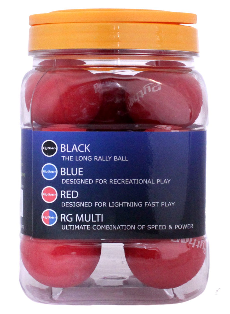 [AUSTRALIA] - Python Red Racquetballs (Value Pack - 12 Ball Jug/Lightning Fast!) 