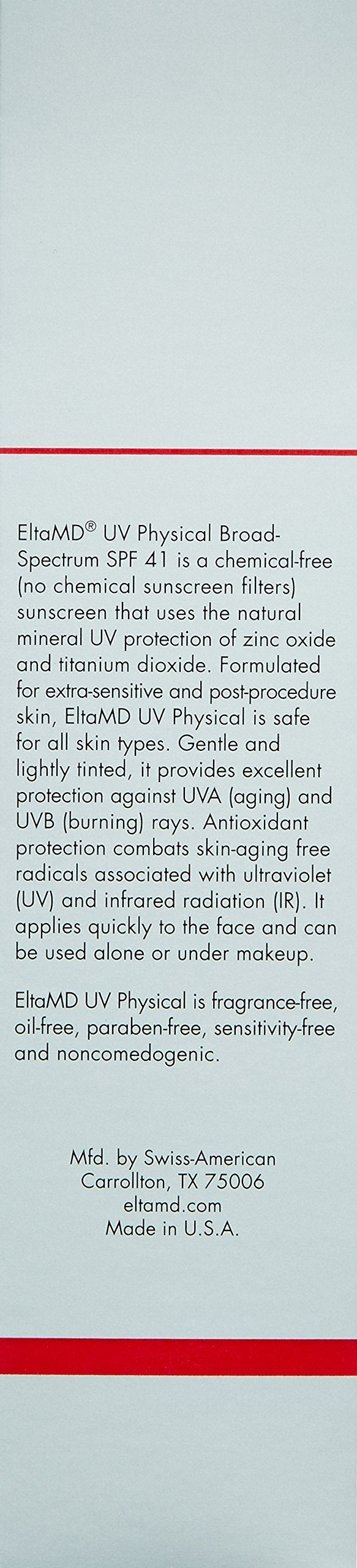 EltaMD UV Physical Tinted Mineral Sunscreen, Chemical-Free Face Sunscreen for Sensitive Skin and Post-Procedure Skin, Non-Greasy, Broad-Spectrum SPF 41, 3.0 oz - BeesActive Australia