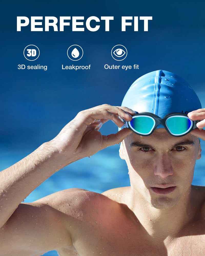 ZIONOR Swim Goggles, 2 Packs G1 Polarized Swimming Goggles for Adult/Men/Women A2-polarized Blackblue & Whitegold - BeesActive Australia