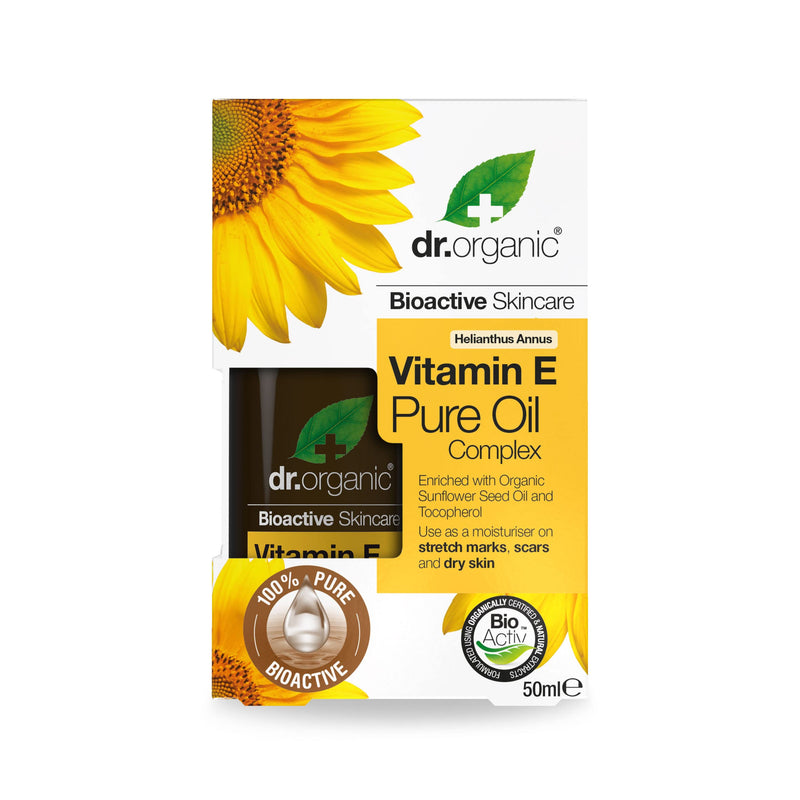Dr Organic, Organic Vitamin E Pure Oil , Natural , Vegan , Cruelty Free , Paraben & SLS Free , 50 ml (Pack of 1) - BeesActive Australia