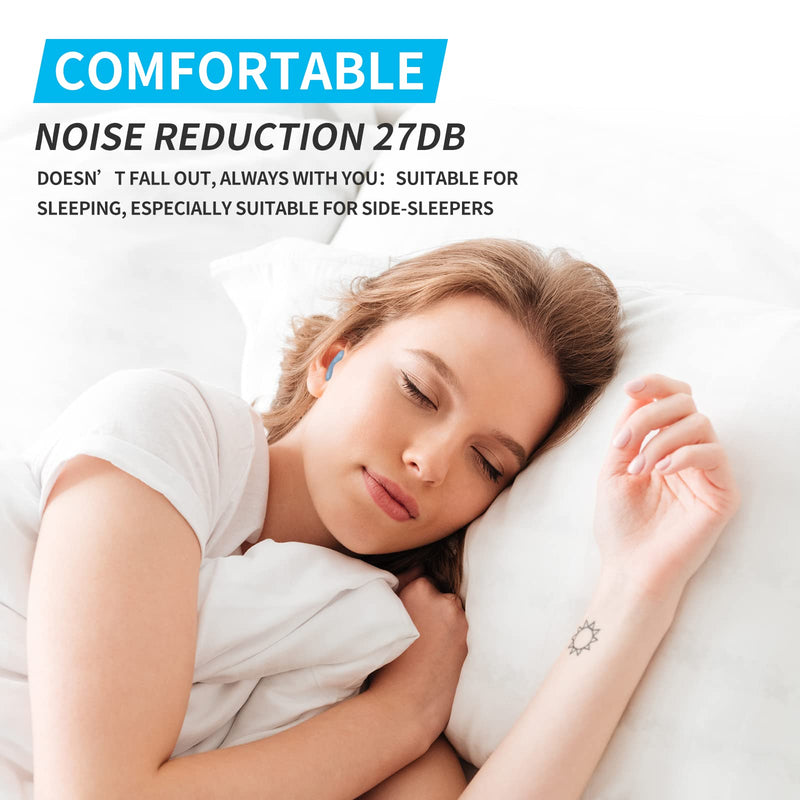 Soft Moldable Silicone Earplugs, 5 Pairs, 27dB SNR Noise Reduction Ear Plugs for Swimming, Travel, Snoring by Lysian (Blue) Blue - BeesActive Australia
