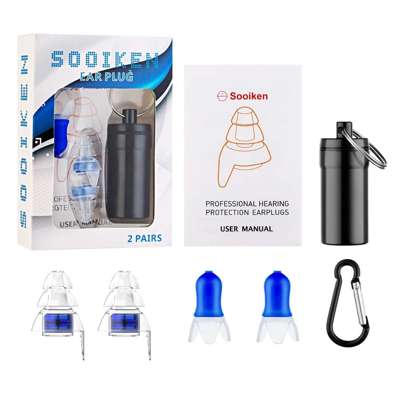SureFire EP4 Sonic Defenders Plus filtered Earplugs, triple flanged design, reusable, Black, Medium - BeesActive Australia