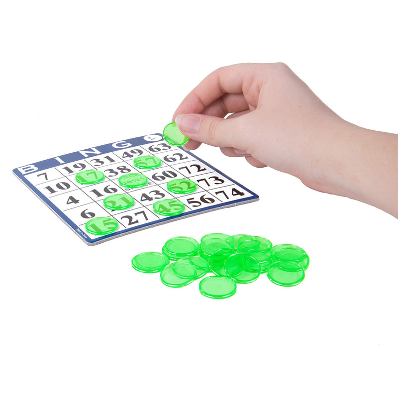 [AUSTRALIA] - MR CHIPS Magnetic Bingo Chips - Metal Edge - 100pcs - 3/4" - Available in 7 Colors in A Reusable Bag Transparent Green 
