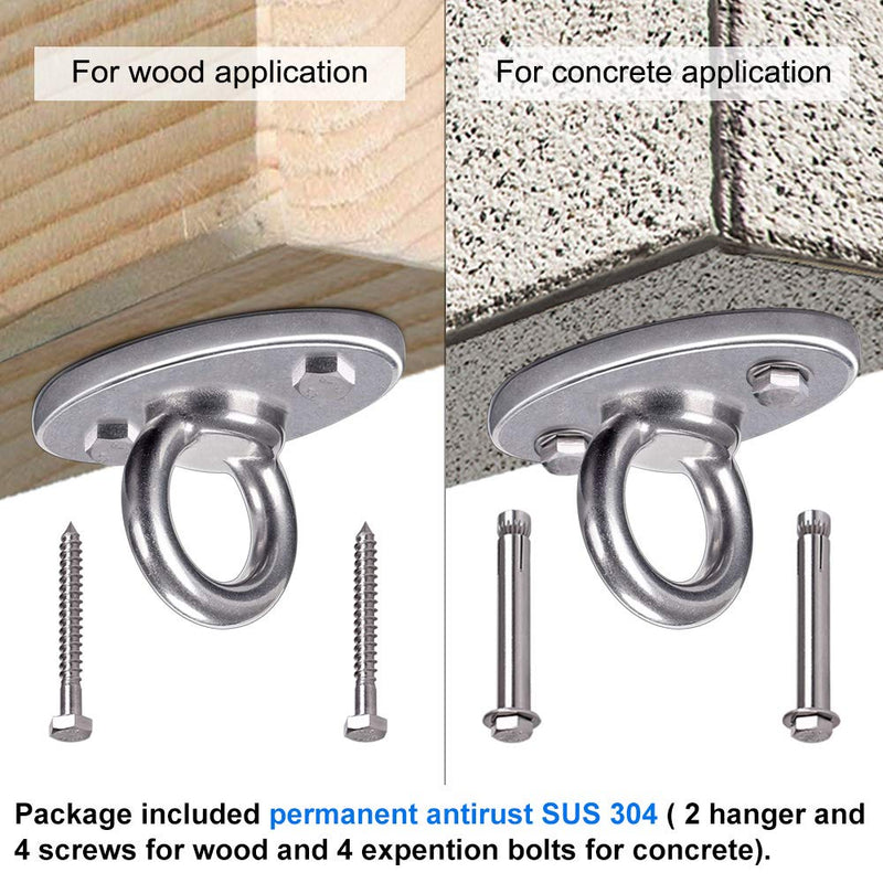 SELEWARE 2800 lb Capacity Wall Ceiling Mount Bracket for Suspension Strap Trainer, Suspension Kit for Yoga Swing, Hanging Hardware for Battle Ropes, Woss Suspension, Olympic Rings, Gym,2 Pack - BeesActive Australia