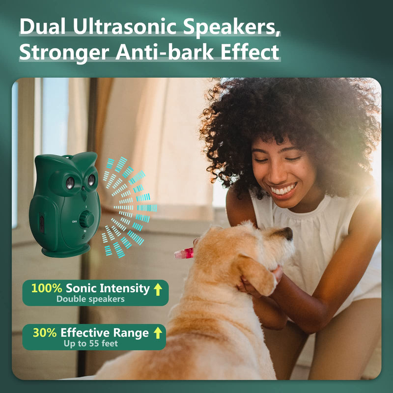 Teptec Dog Barking Control Devices with Dual Ultrasonic Speakers, Stronger Rechargeable Anti-Bark Device for Outdoor Waterproof and Indoor, Dog Barking Deterrent Safe for Human & Dogs - BeesActive Australia