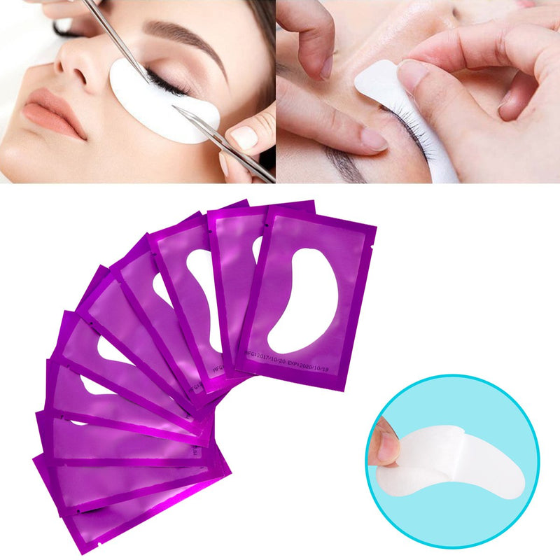 100 Pairs Set Under Eye Pads, Comfy and Cool Under Eye Patches Gel Pad for Eyelash Extensions Eye Mask Beauty Tool (Purple) - BeesActive Australia