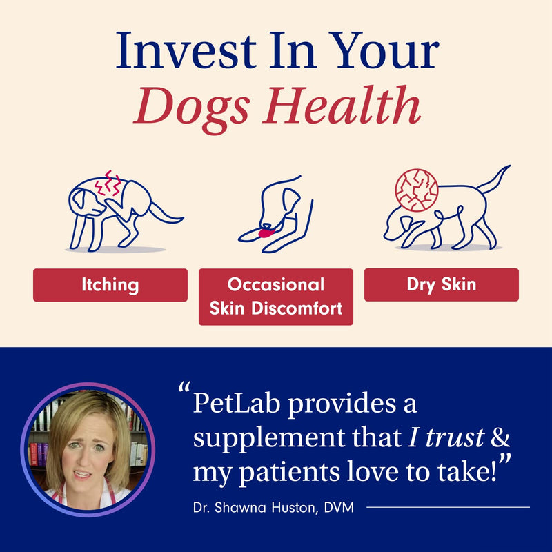PetLab Co. Skin & Coat Chew - Optimize Scalp and Fur Condition with a Tasty Dog Chew, Packed with Beneficial Fatty Acids, Vitamins and Apple Cider Vinegar to Deliver Comfort and Support a Healthy Coat - BeesActive Australia