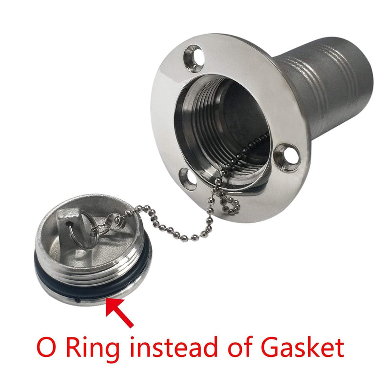NRC&XRC 1-1/2"(38mm) Boat Fuel Deck Fill/Filler with Keyless Cap 1-1/2" Marine 316 Stainless Steel Hardware for Boat Yacht Caravan 1-1/2" - BeesActive Australia