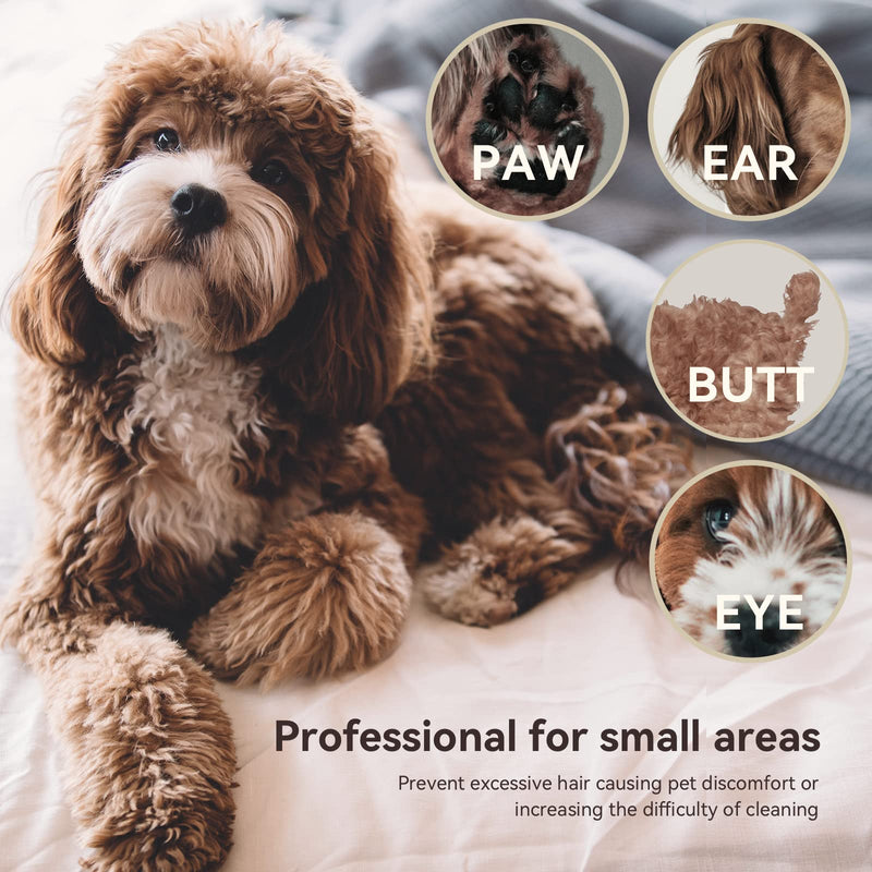 PAWBBY Dog Paw Trimmer, Low Noise Cordless Electric Shaver Grooming Clippers for Trimming Small Dogs and Cats Hair Around Face, Paw Pads, Eyes, Ears, Rump - BeesActive Australia