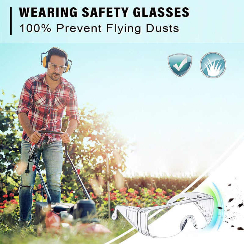 Anti Fog Safety Glasses & Goggles Over Eyeglasses for Women Men Safety Goggles Over Glasses Eye Protection Shooting Glasses Lab Protective Eyewear Goggles Anti Scratch UV Resistant Clear 3 Pack - BeesActive Australia