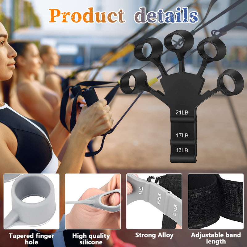 Gripster ，The Gripster Strength Trainer, Finger Strengthener，Grip Strength Trainer,Hand Grip Strengthener,Hand Exercisers for Strength,Finger Grip Strengthener,Finger Exerciser & Hand Strengthener, (black&Grey) - BeesActive Australia
