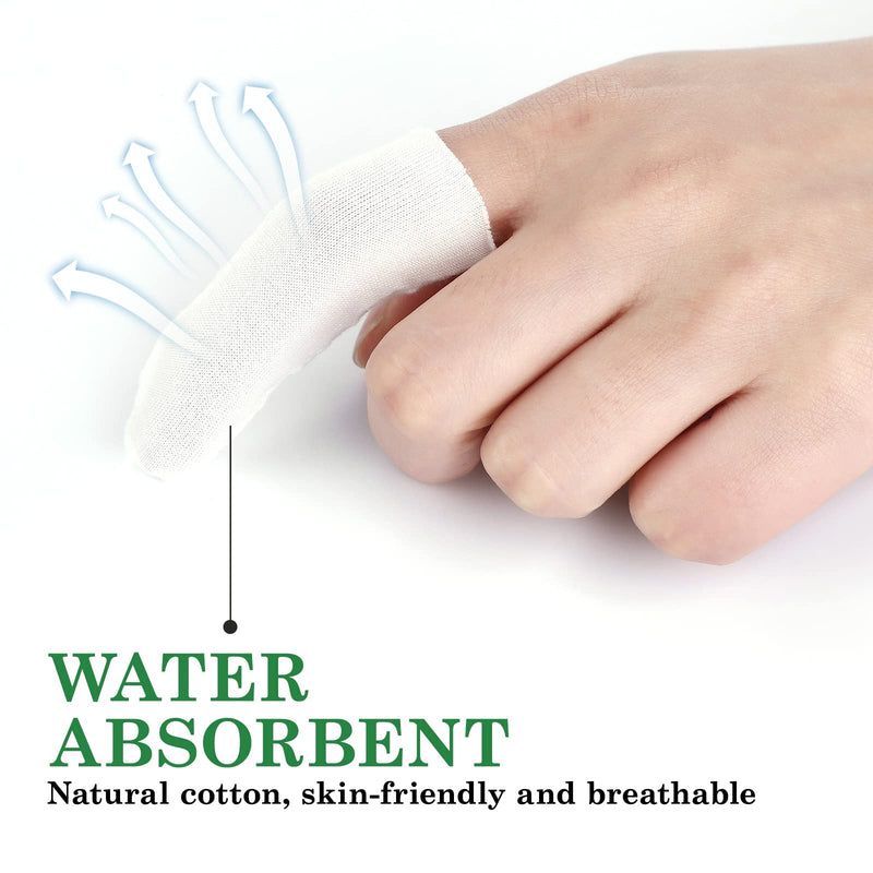 HEALIFTY 200Pcs Cotton Finger Cover Sweatproof Finger Tube Protector Anti-Scratch Finger Cot for Home Store (White) - BeesActive Australia