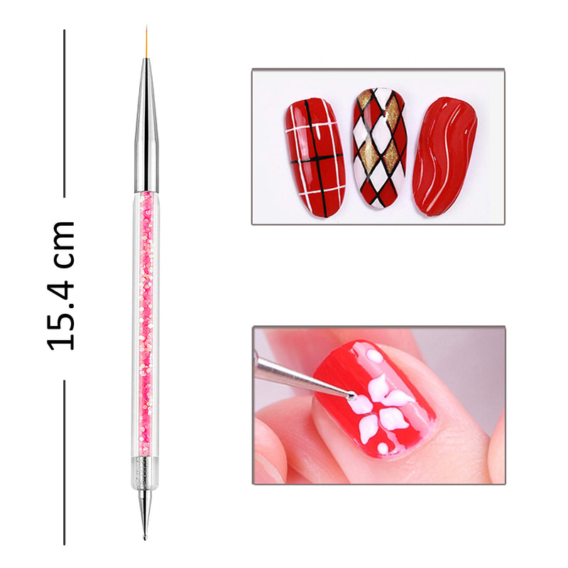 Kare & Kind Nail Art Design Dotting Painting Drawing Polish Brush 20pcs - Nail Art Accessories - 15x Nail Art Brushes, 5x Double-Ended Nail Art Brush Pens - Acrylic Nail Styling Brush and Dotting Tip - BeesActive Australia