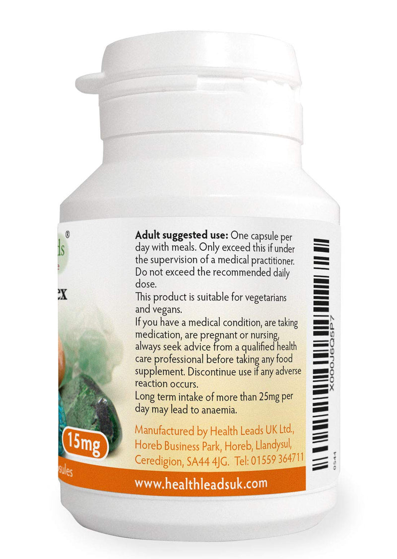 Zinc Complex 15mg 90 Capsules, Without Magnesium Stearate, Zinc contributes to The Normal Function of The Immune System & to The Maintenance of Normal Skin, Hair & Nails, Made in Wales - BeesActive Australia