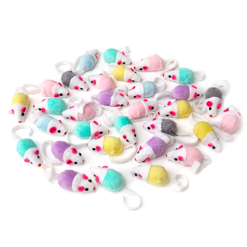Chiwava 36 Pack 1.8 Inch Small Interactive Cat Toys Mice with Catnip Rattle Sound Mouse for Indoor Cats Kitten Play - BeesActive Australia