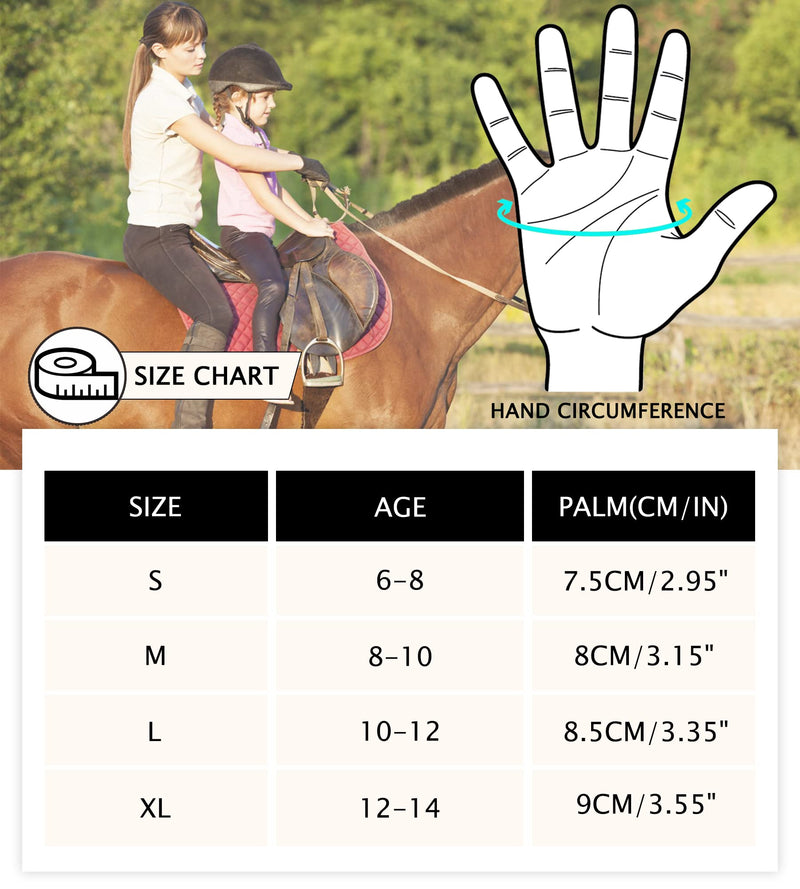 Thapower Kids Horse Riding Gloves Mesh Equestrian Horseback Gloves Boys & Girls Youth Outdoor Sport Mitts Perfect for Biking Cycling Gardening Blue M - BeesActive Australia