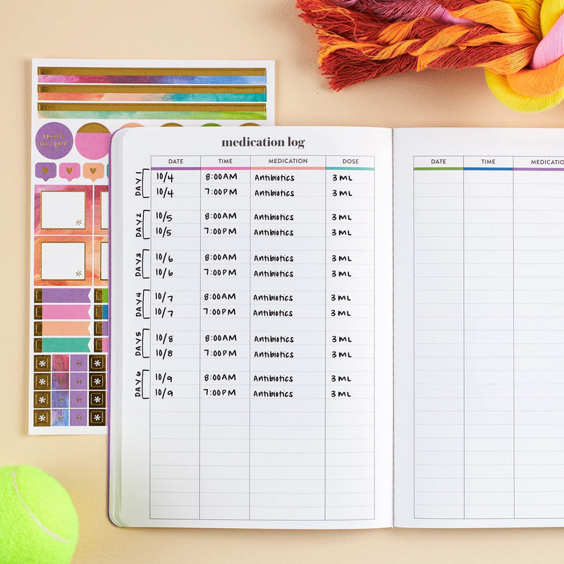 Pet Care Petite Planner. Featuring All About my Pet Section, Important Dates, Medical Info, Vet Visits, Vaccination and Medication Logs, Stickers and More! Portable Petite Planner by Erin Condren - BeesActive Australia