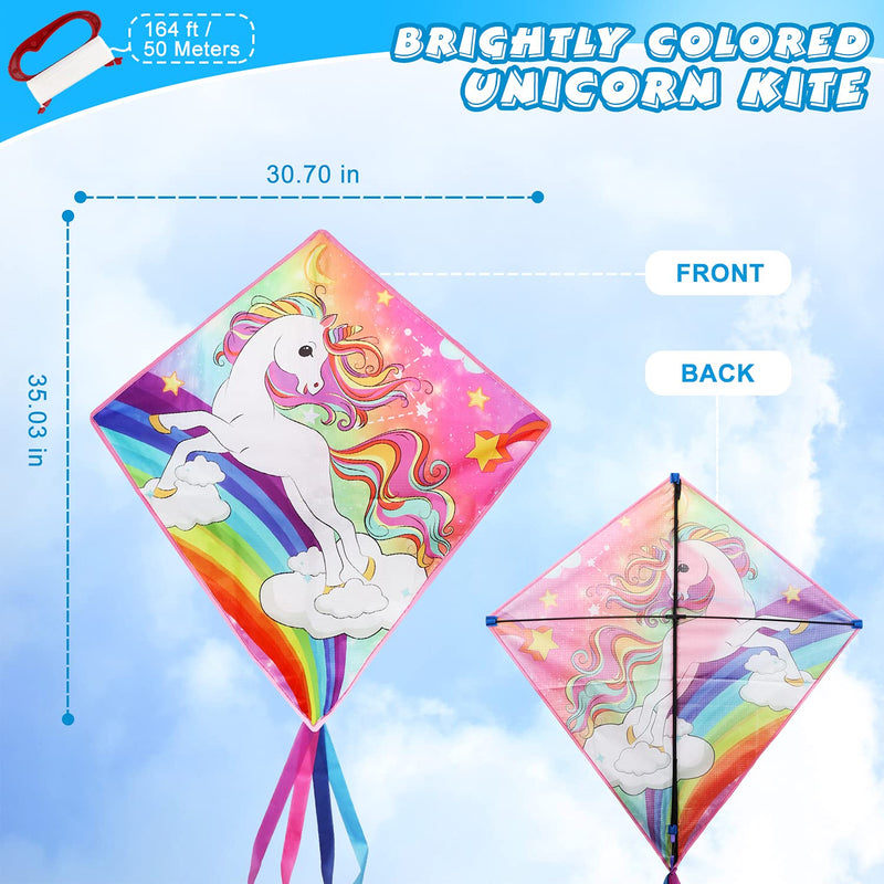 TOY Life Unicorn Kite for Kids Easy to Fly Large Kids Kite - Kites for Kids and Adults Easy to Fly Big Beach Kites for Kids Age 4-8-12 Idea Gift for Children Outdoor Game Activities Beach Trip pink - BeesActive Australia