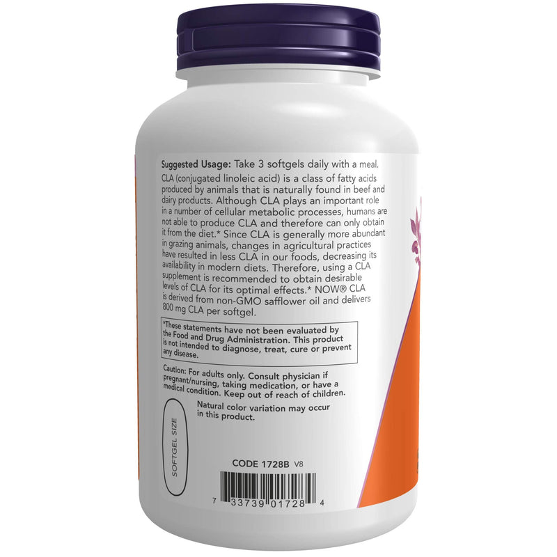NOW Supplements, CLA (Conjugated Linoleic Acid) 800 mg, Nutritional Oil, 180 Softgels 180 Count (Pack of 1) - BeesActive Australia