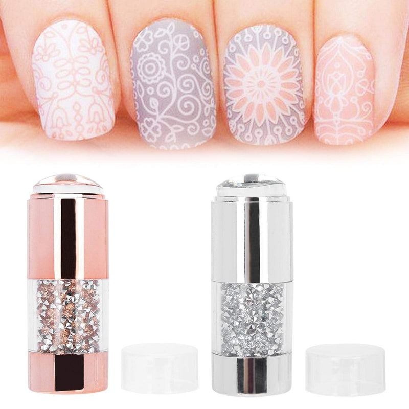 Double Head Nail Stampers Printing Scrapers Manicure Stamping Kit Silicone Stampers for Nail Art Lovers for Home Nail DIY - BeesActive Australia