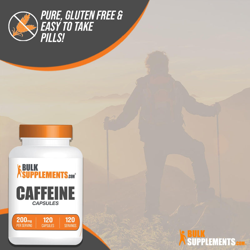 BULKSUPPLEMENTS.COM Caffeine Capsules - Caffeine Supplements, Caffeine Pills 200mg - Caffeine Capsule, Stay Awake Caffeine Pills - 1 Capsule per Servings, 120-Day Supply, 120 Capsules 120 Count (Pack of 1) - BeesActive Australia