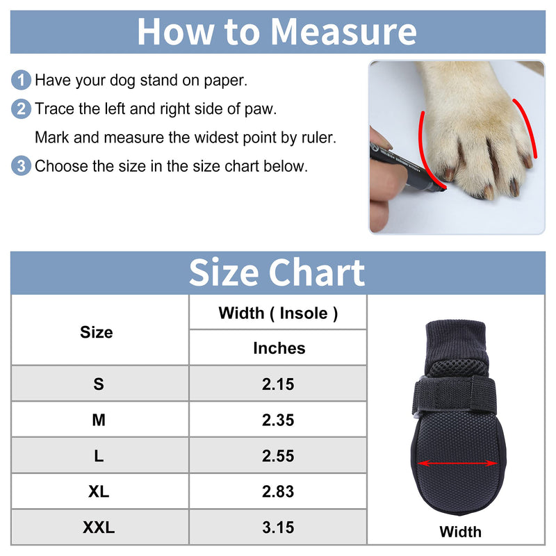 Hipaw Summer Breathable Dog Boots Nonslip Sole Paw Protector for Hardwood Floor XLarge ( Insole: 2.83"W ) Black - BeesActive Australia