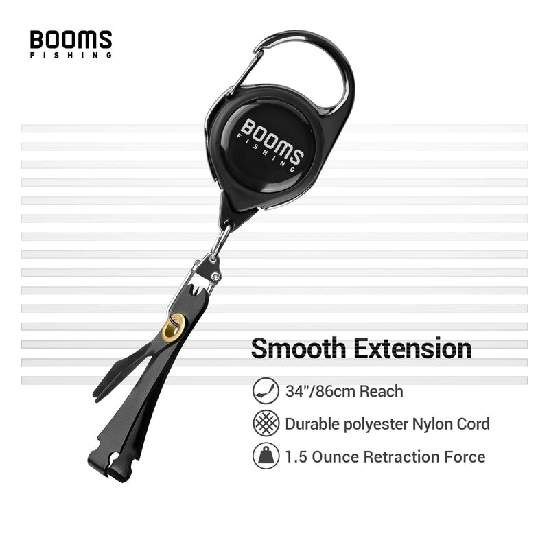 Booms Fishing FC2 Fishing Knot Tying Tool, Fly Fshing Line Cutter, Fishing Clippers with Retractor Black - BeesActive Australia