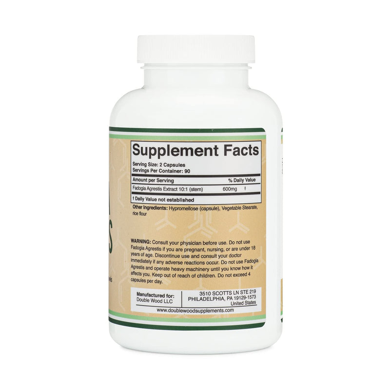 Fadogia Agrestis 600mg Per Serving (180 Capsules) Powerful Extract to Support Athletic Performance, Test Booster for Muscle Growth (Manufactured and Third Party Tested in The USA) by Double Wood - BeesActive Australia