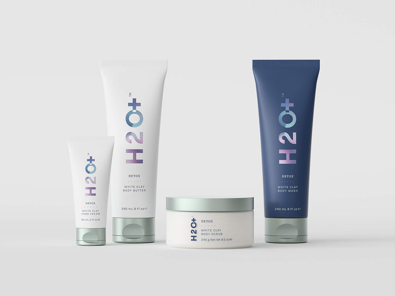 Exfoliating Body Scrub with Hyaluronic Acid, White Clay, 8.5 Oz | H2O+ Body Care | Luxury Clean Beauty | Detox Collection - BeesActive Australia