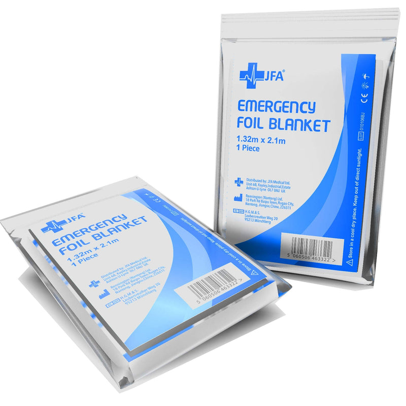 JFA Medical 5 x Individually Packaged Emergency Foil Survival Blankets - reflective to maintain body heat - BeesActive Australia