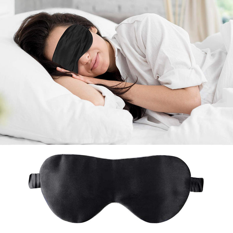 Aroy Luxury Silk Sleep Mask 100% Mulberry Silk Eye Mask/Anti-Aging Black - BeesActive Australia