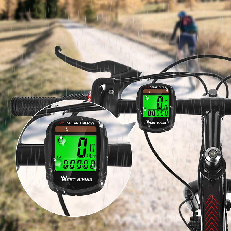 ICOCOPRO Bike Computer with Solar Energy Bicycle Speedometer and Odometer Wireless Waterproof Cycling Computer LCD Backlight Automatic Wake-up & Multi-Functions - BeesActive Australia