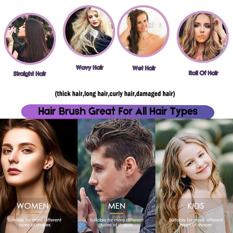 Hair Brush, Boar Bristles Detangling Brushes for Curly Straight Long Short Fine Hair, Hairbrushes for Women Men Kids (medium) medium - BeesActive Australia