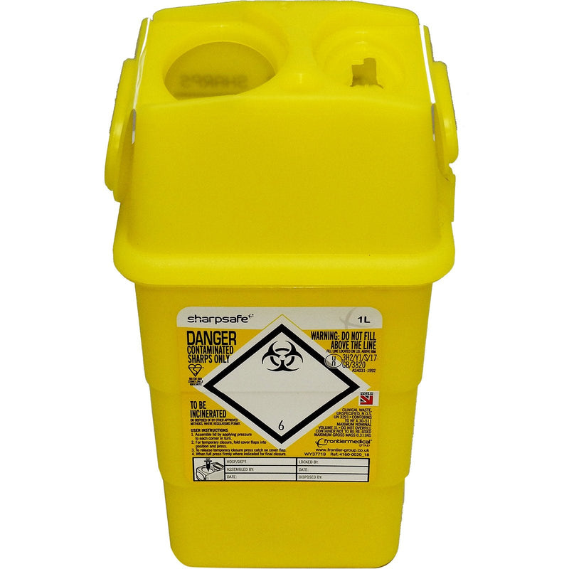 Qualicare Sharps Safe Needle Syringe Insulin Disposal Surgery Waste Bin Box - 1 Litre, Triple Pack - BeesActive Australia