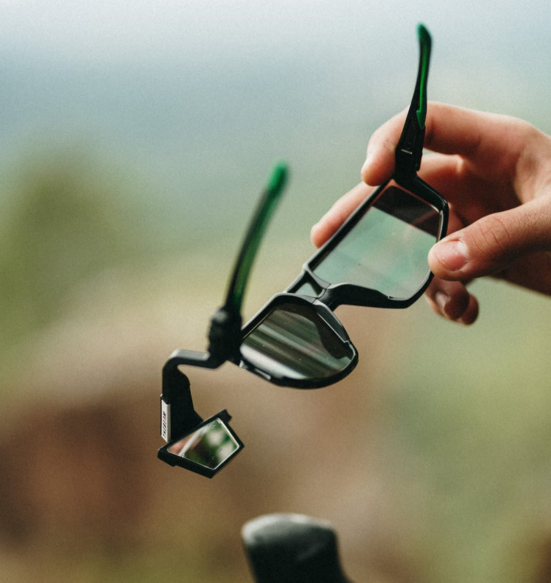 THE BEAM - CORKY X Rear View Cycling Mirror - Attach To Any Riding Glasses For 360° Of Visibility - Lightweight, Aerodynamic, Zero Vibrations, No More Blindspots (Black) - BeesActive Australia