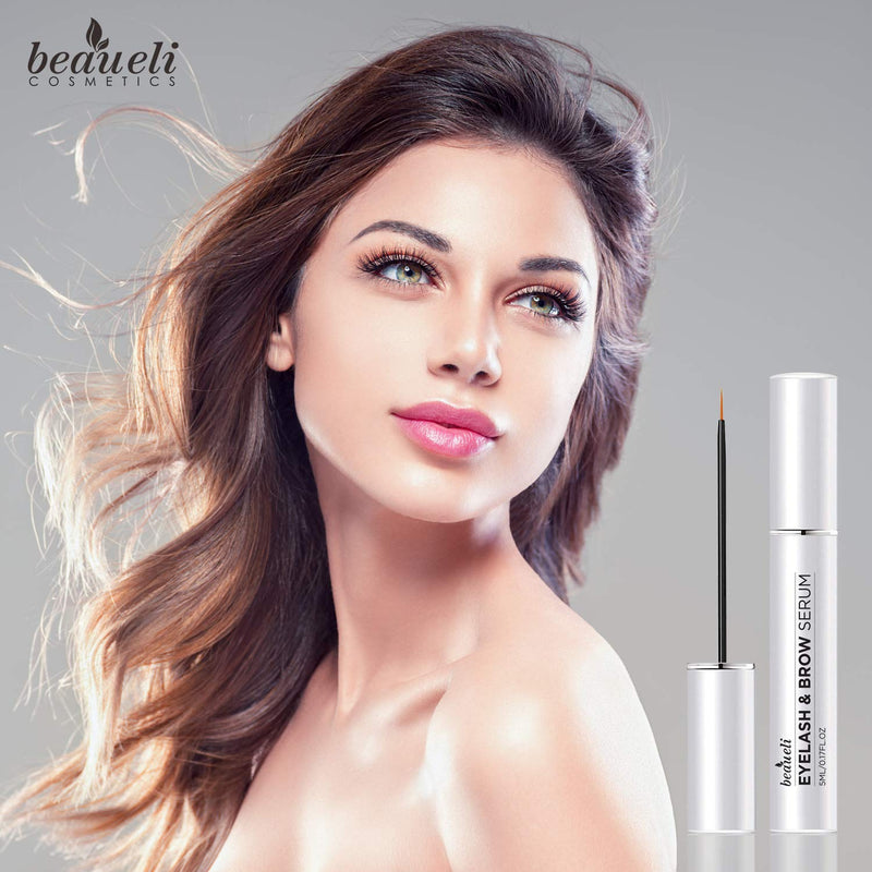 Beaueli Eyelash Growth Serum 5ML Premium Castor Oil & Blended Nutrient for Longer Thicker Healthy Fuller Lashes & Brows Hypoallergenic Natural Lash Booster Treatment Dermatologist Certified - BeesActive Australia