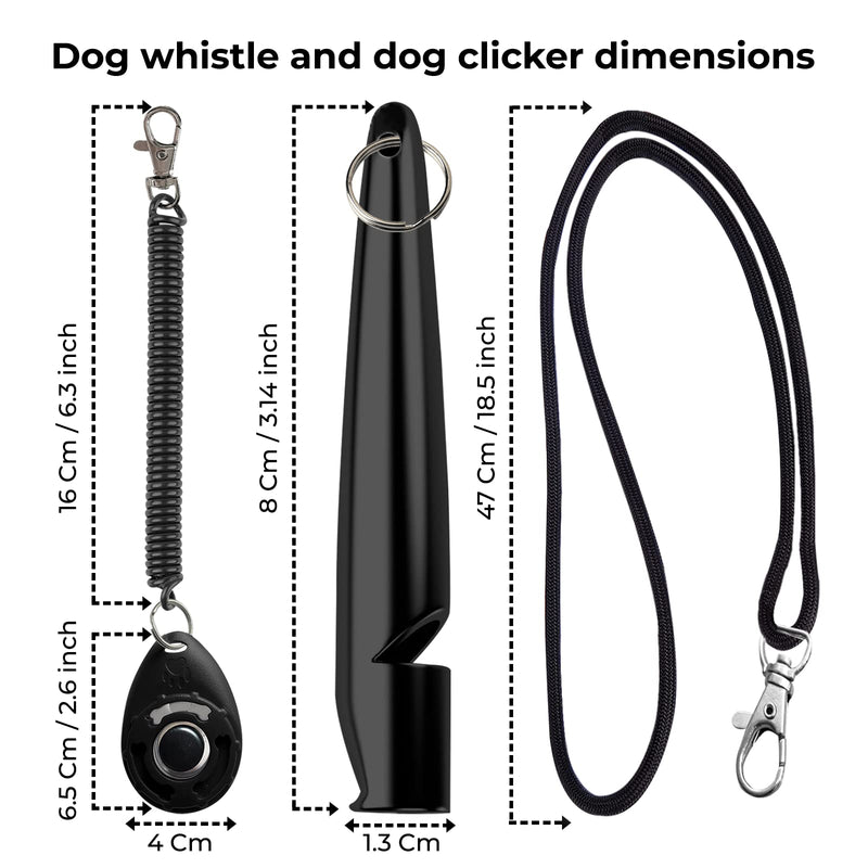 ECOMBOO Dog Whistle and Clicker Set with Straps- ABS Material-Standardized Frequency-Ultrasonic Clicker Training for Dogs and Whistle to Stop Barking. (Standardized Whistle and clicker Set) - BeesActive Australia