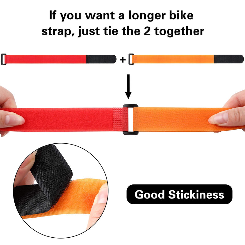 SANNIX Reusable Bike Wheel Strap Adjustable Bike Wheel Stabilizer Straps Bike Rack Strap with Durable Hook (Black and Orange) - BeesActive Australia
